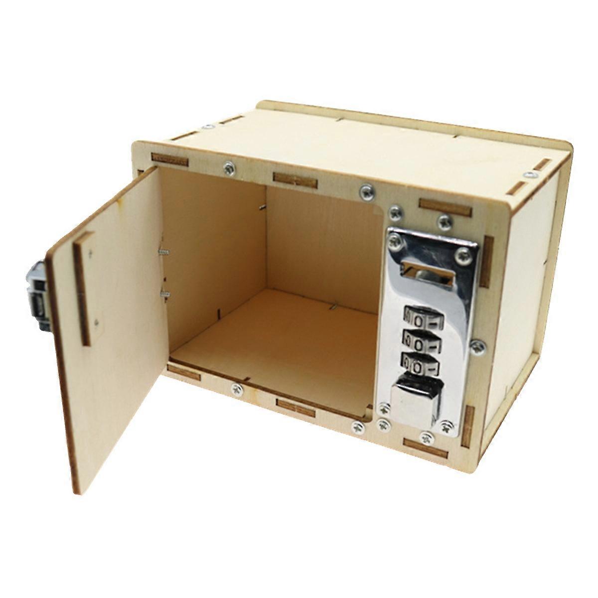 Wooden Password Box Toy Lockbox DIY Making Tool 5Sets for Kids