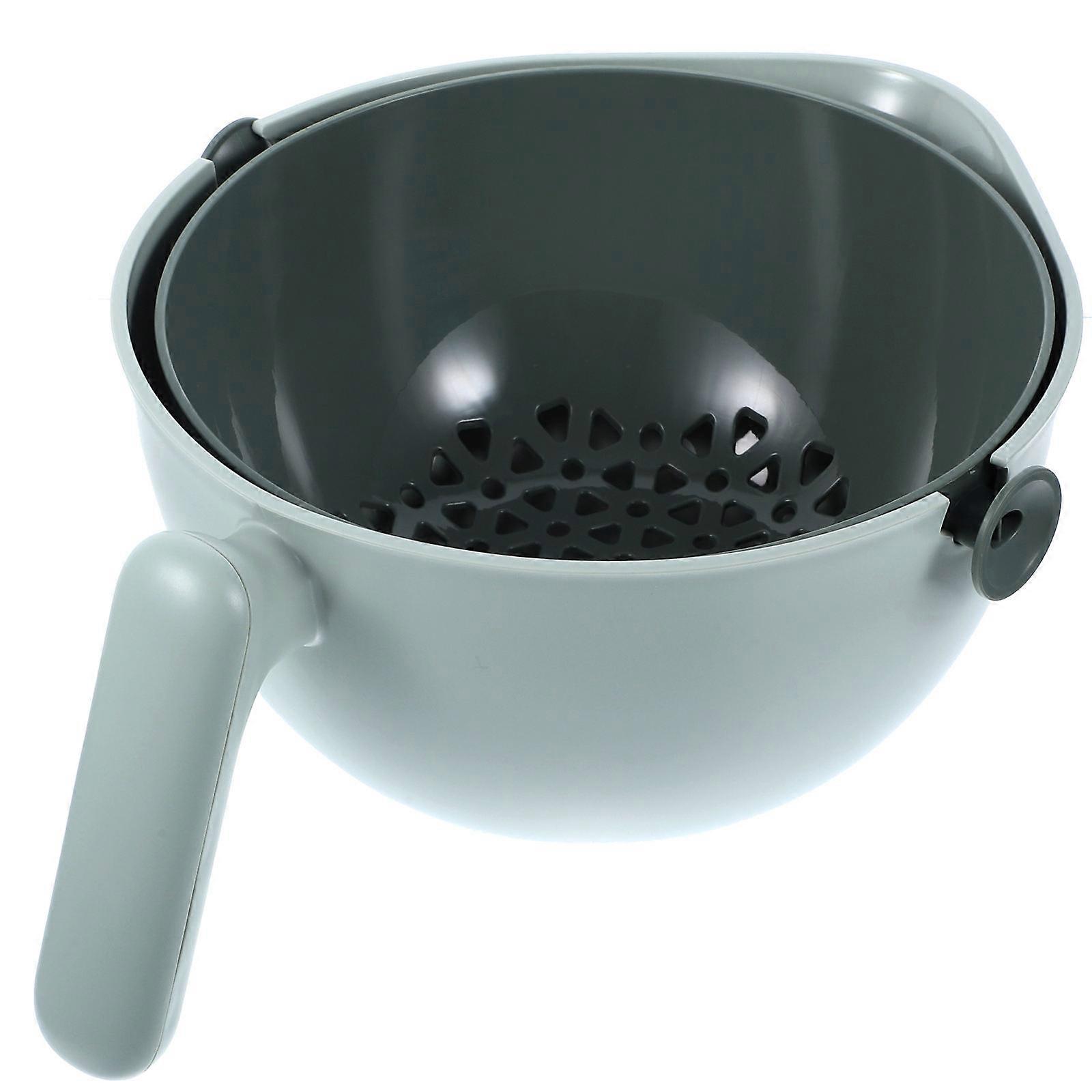 Basket Strainer Drainer Basket With Handle For Kitchen Use Light Green Color Multi Functional Drain 1Set