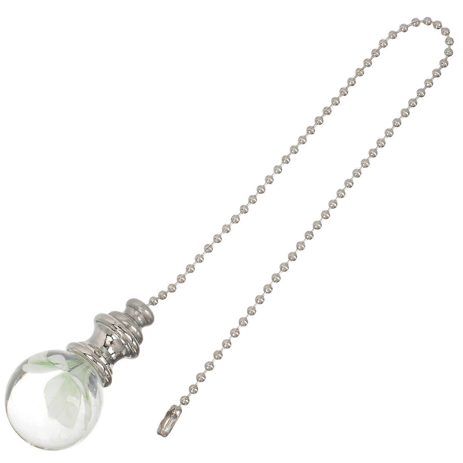 Silver Decorative Pull Chain Extender for Ceiling Fan 2Pcs