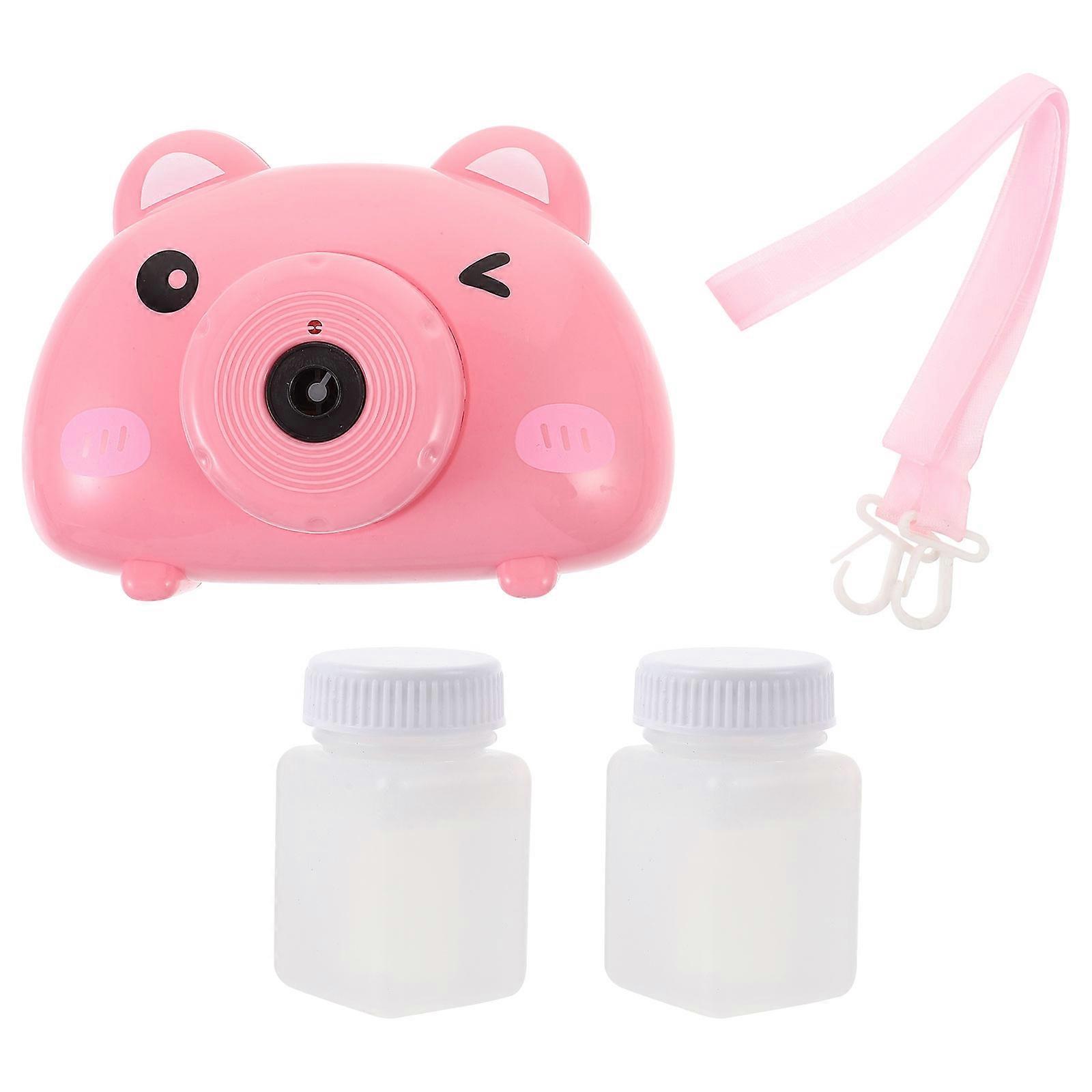 Bubble Making Camera Toy for Kids Party Play 2Pcs Pink Bubble Machine