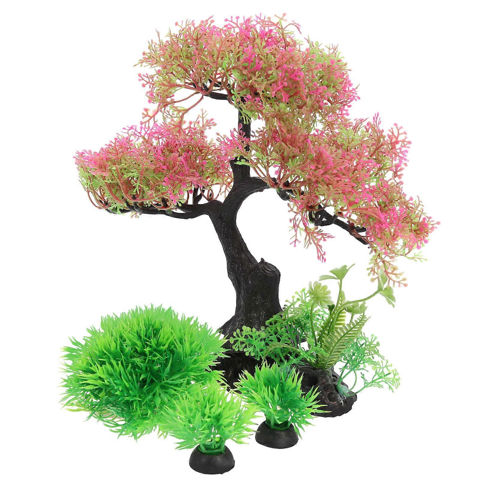 Aquarium Landscape Prop Fish Tank Tree Decor for Decoration 4Sets
