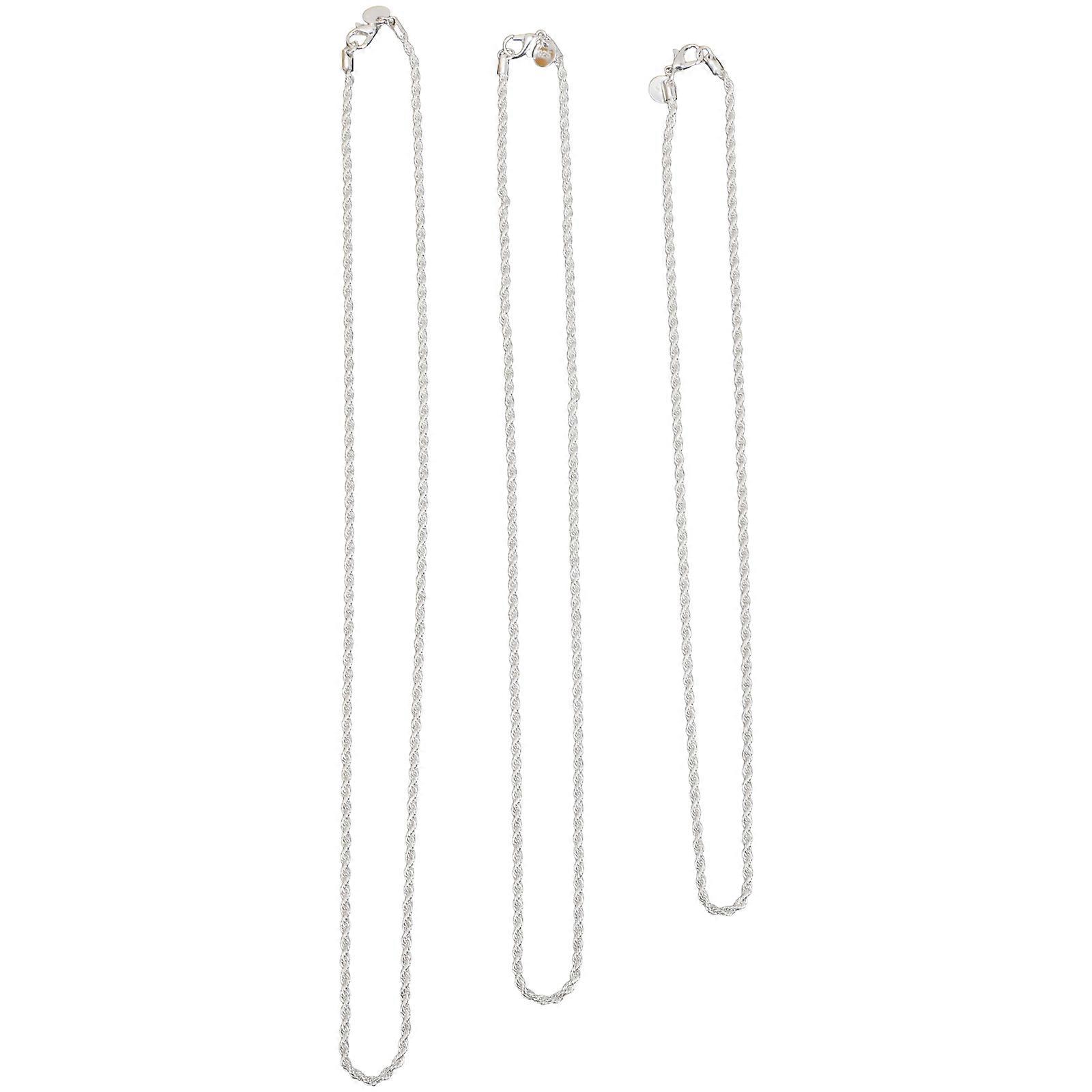 Men Chain Link Necklace Metal Copper 9Pcs Silver Gift