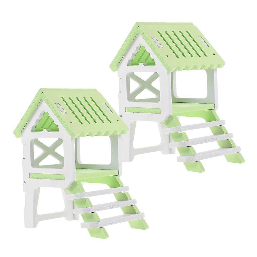 Hamster Hideout Hut for Small Pets 6Sets Durable Light Green PVC Playhouse