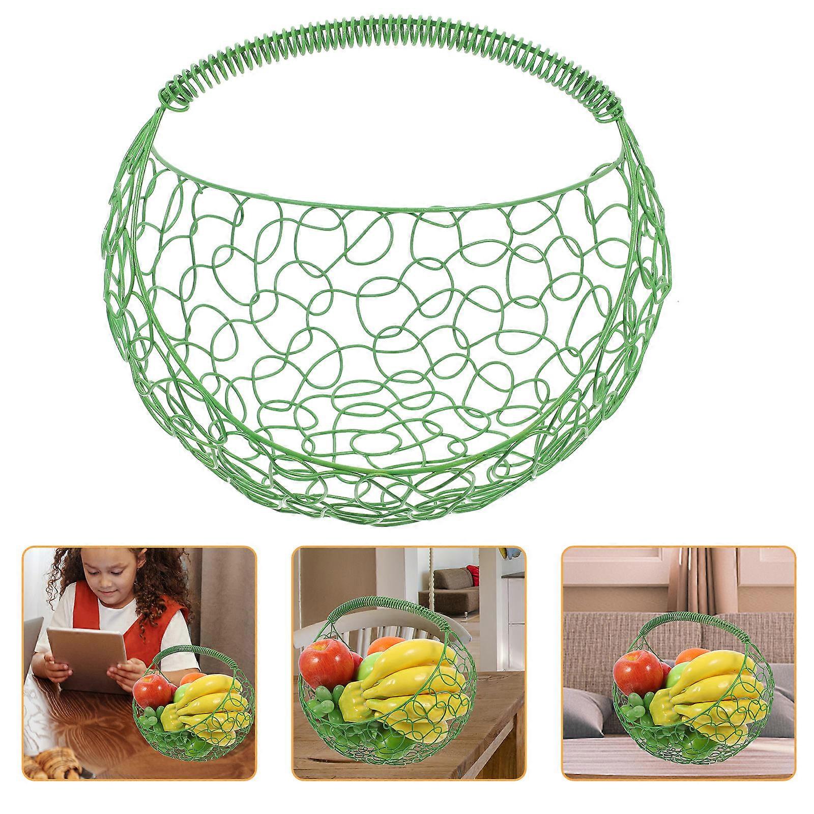 Modern Iron Wire Basket Set 2Pcs Green Dessert Holders Ideal For Festivals And Wedding Decorations With Versatile Storage Functionality