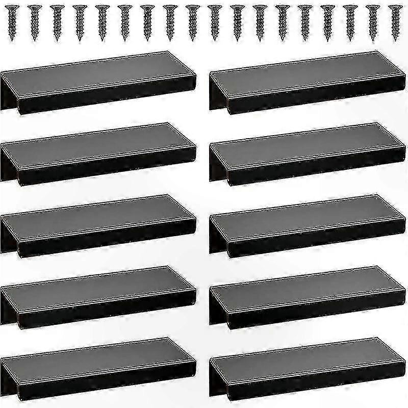 Black Frosted Cabinet Handles, 10 Pack 128mm Curved Drawer Pulls for Kitchen and Wardrobe