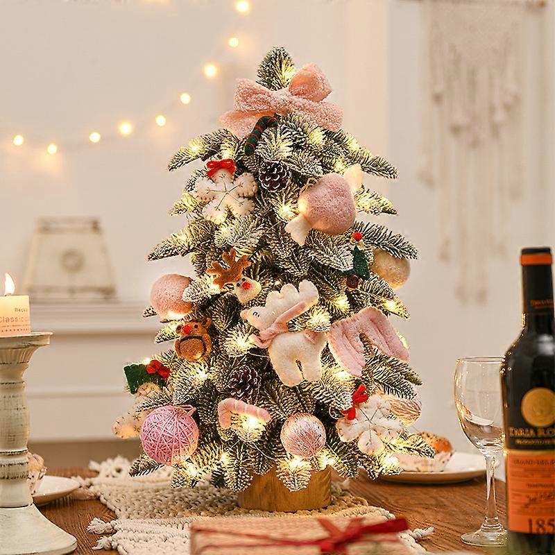 Nordic style mini desktop flocking Christmas tree decoration desktop ornaments Christmas felt decoration snow tree set 55cm felt snow tree set