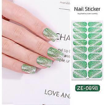 Neue Zwiebelpulver Katzenaugen-Nagellackfolie Nagelaufkleber 16 Finger Flash Hot Nail Art Aufkleber Vollaufkleber ZE-0898 bloßes Stück + Nagelfeile