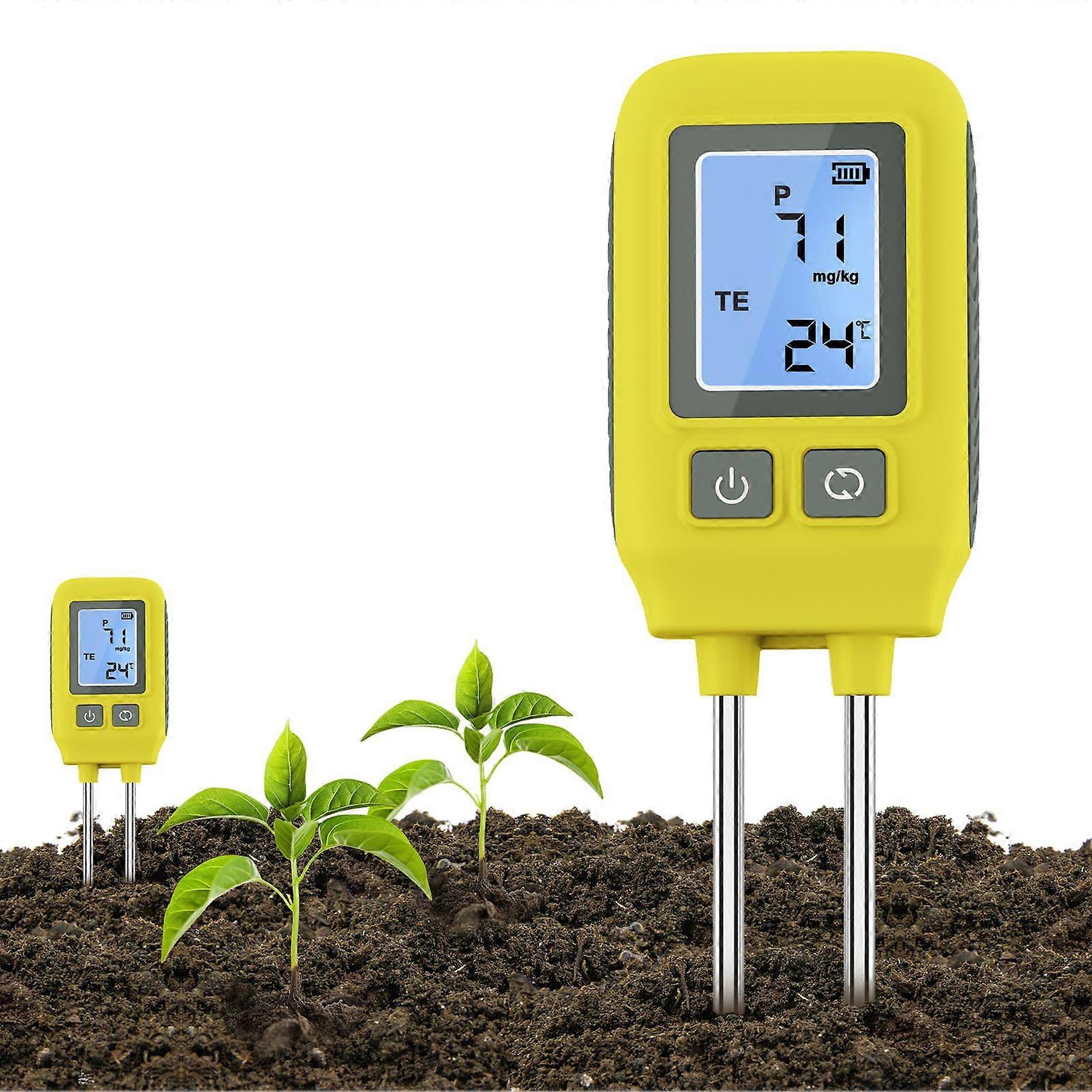 4in1 Soil Tester Comprehensive Nitrogen Phosphorus Potassium Temperature Measurement Test Meter with High Accuracy Intuitive Digital Display Stainless