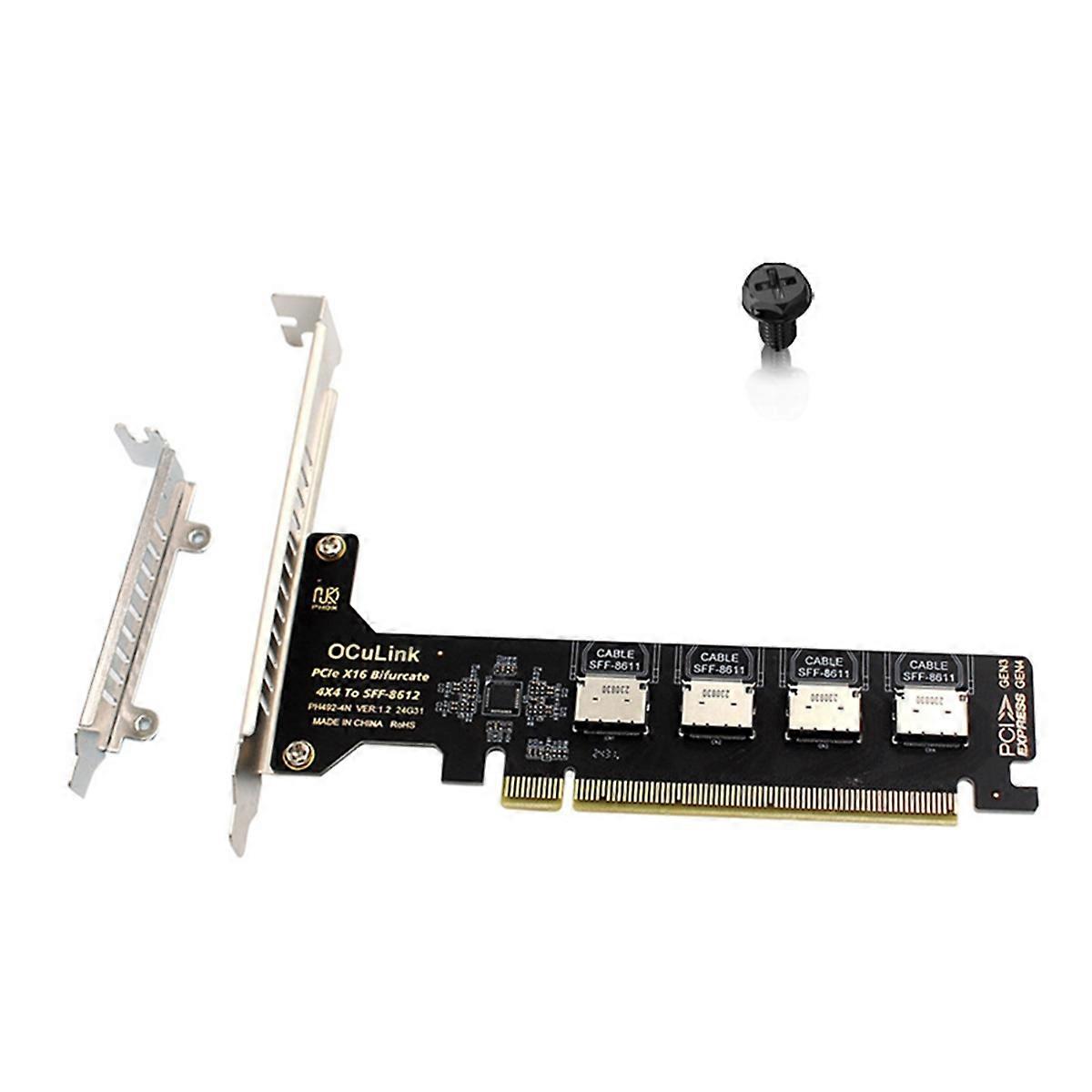 PCI-E 16X to Four U.2 SSD Kit SFF8611&8612 Oculink PCIe Solid State Drive Adapter for Mainboard Expansion