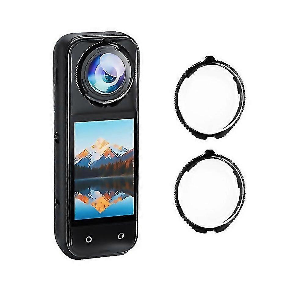 For Insta360 X5 Puluz Rotating Optical Tempered Glass Lens Guard Protective Cover Transparent
