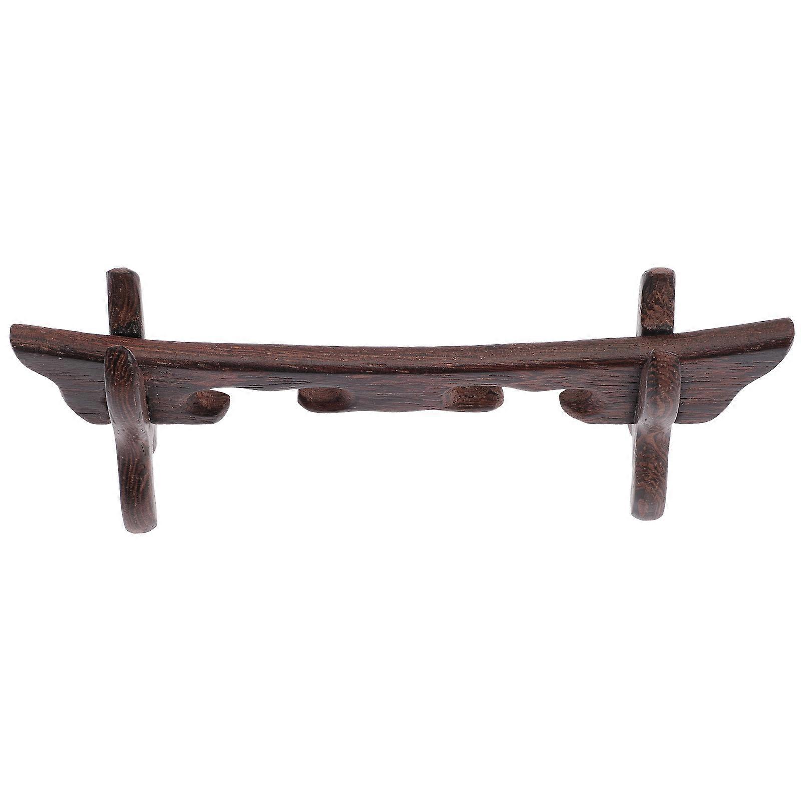 Household Wooden Sword Holder Coffee Color for Storage Use Desktop Sword Display Rack