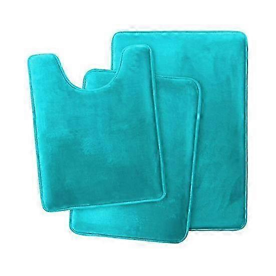 U-Shaped Bath Mat Set 3-Piece Absorbent Quick-Drying Toilet Rug