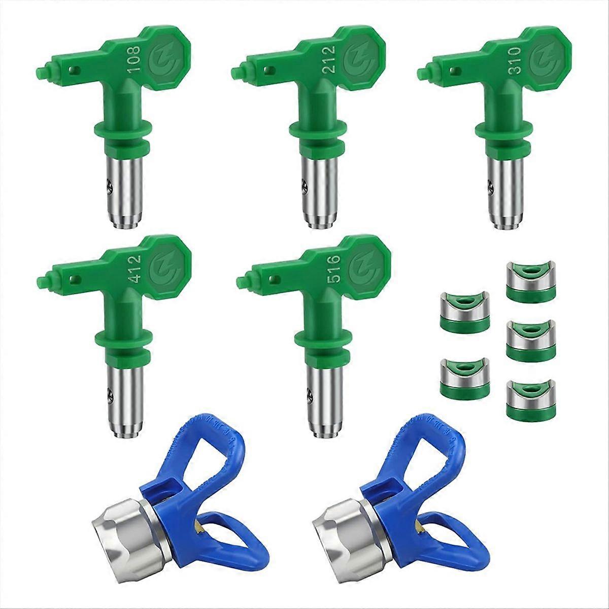 5pcs Airless Sprayer Tips Reversible Nozzle Tips with 2pcs Tip Guards