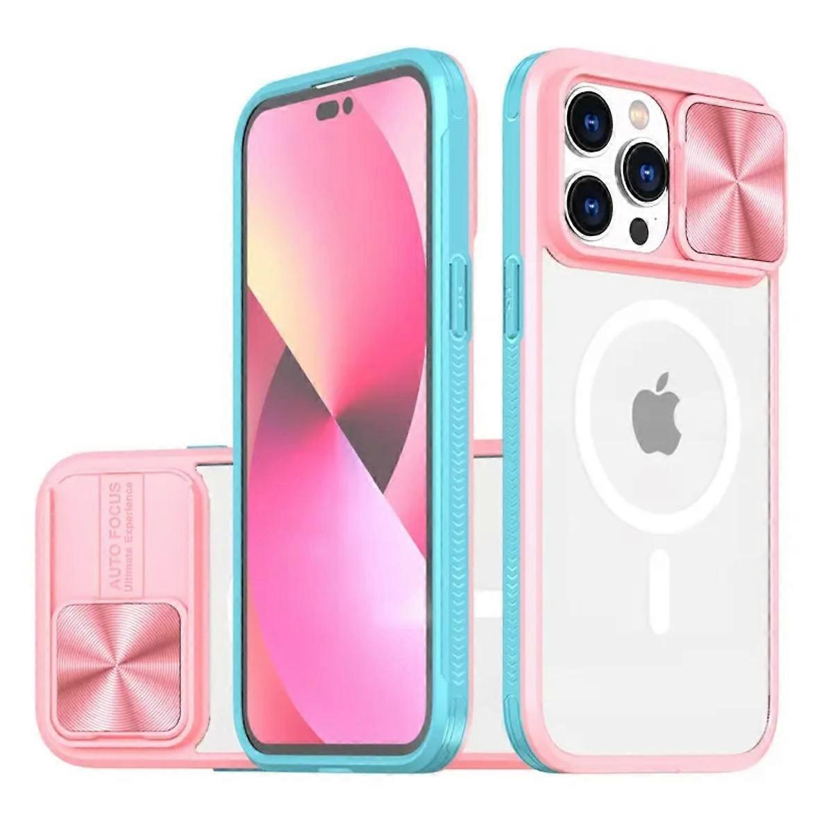 Slide Camera Lens Protector Armor Case For iPhone 15 13 14 Plus 11 12 Pro Max For Magsafe Shockproof Armor Bumpers Clear Cover