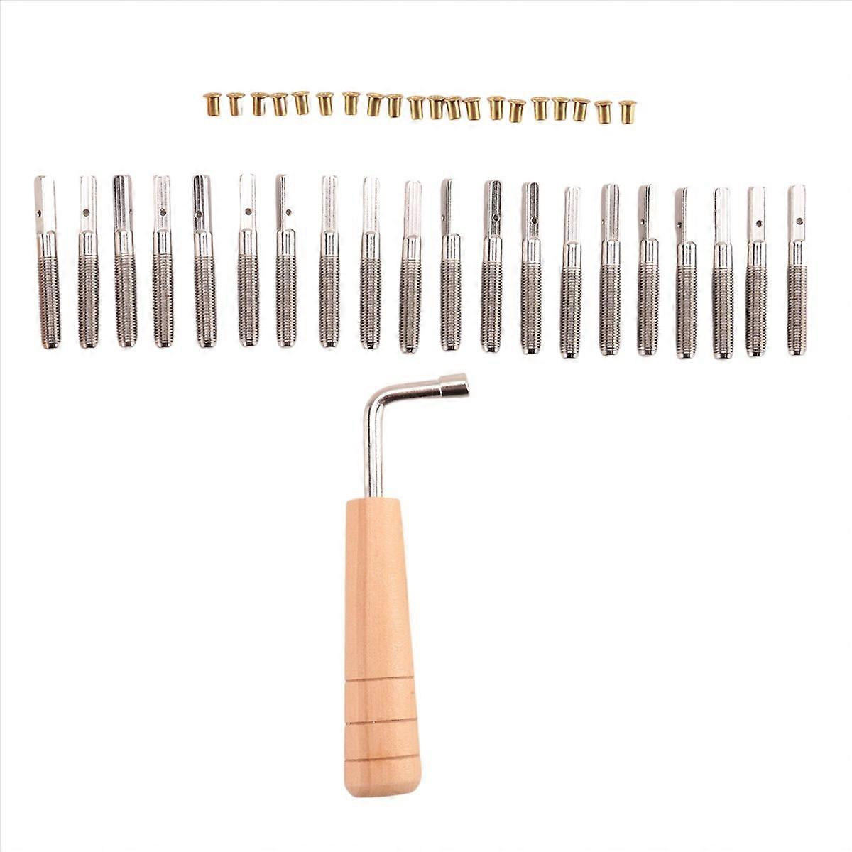20 Pcs Tuning Pin Nails and 20Pcs Rivets,with L-Shape Wrench,for Lyre