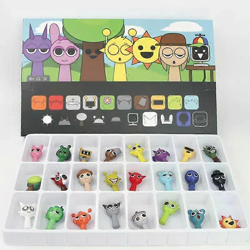 24/48pcs Sprunki Figures Toy Christmas Advent Calendar Sprunky Cartoon Toy Whole Set Suitable for Giving Game Fan Christmas Gift