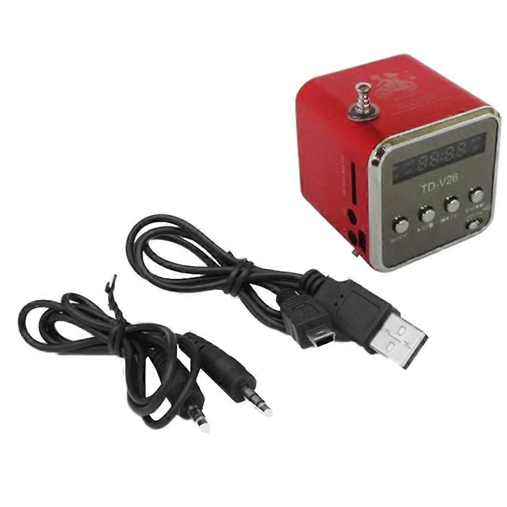 TD-V26 Digital Portable Mini Fm Radio Receiver Red