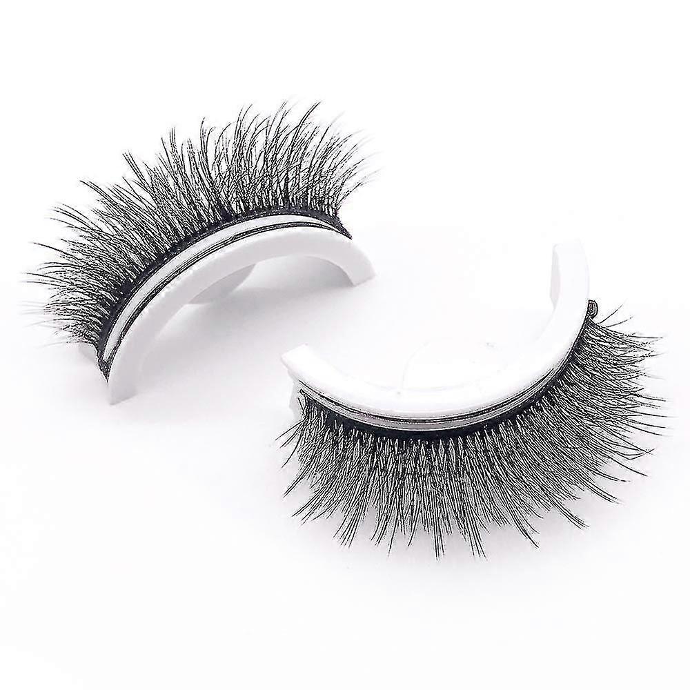 1 Pair Reusable Self-adhesive Artificial Natural False Eyelashes Glue-free