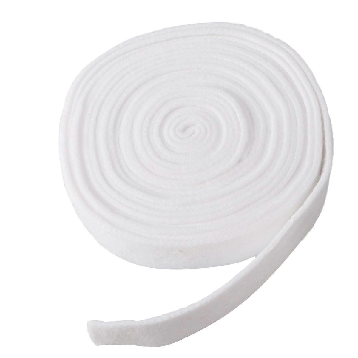 Wool Felt Ribbon 3x500CM for DIY Crafts, Patchwork, Decorative Patches, Bows, Christmas Tree Wreaths (White)