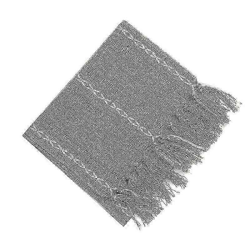 Imitation Cotton Linen Tassel Table Flag Simple Solid Color Holiday Party Dining Table Decoration Long Tablecloth