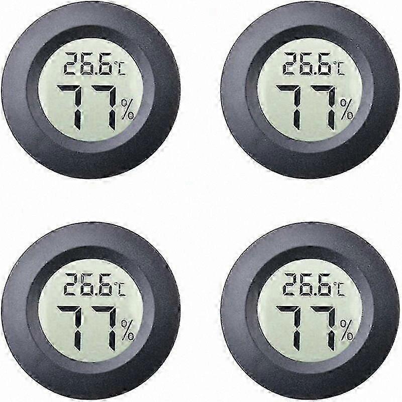 4-Pack Digital LCD Thermometer Hygrometer for Indoor Use Celsius Fahrenheit Humidity Temperature Monitor for Humidors Pots Incubators