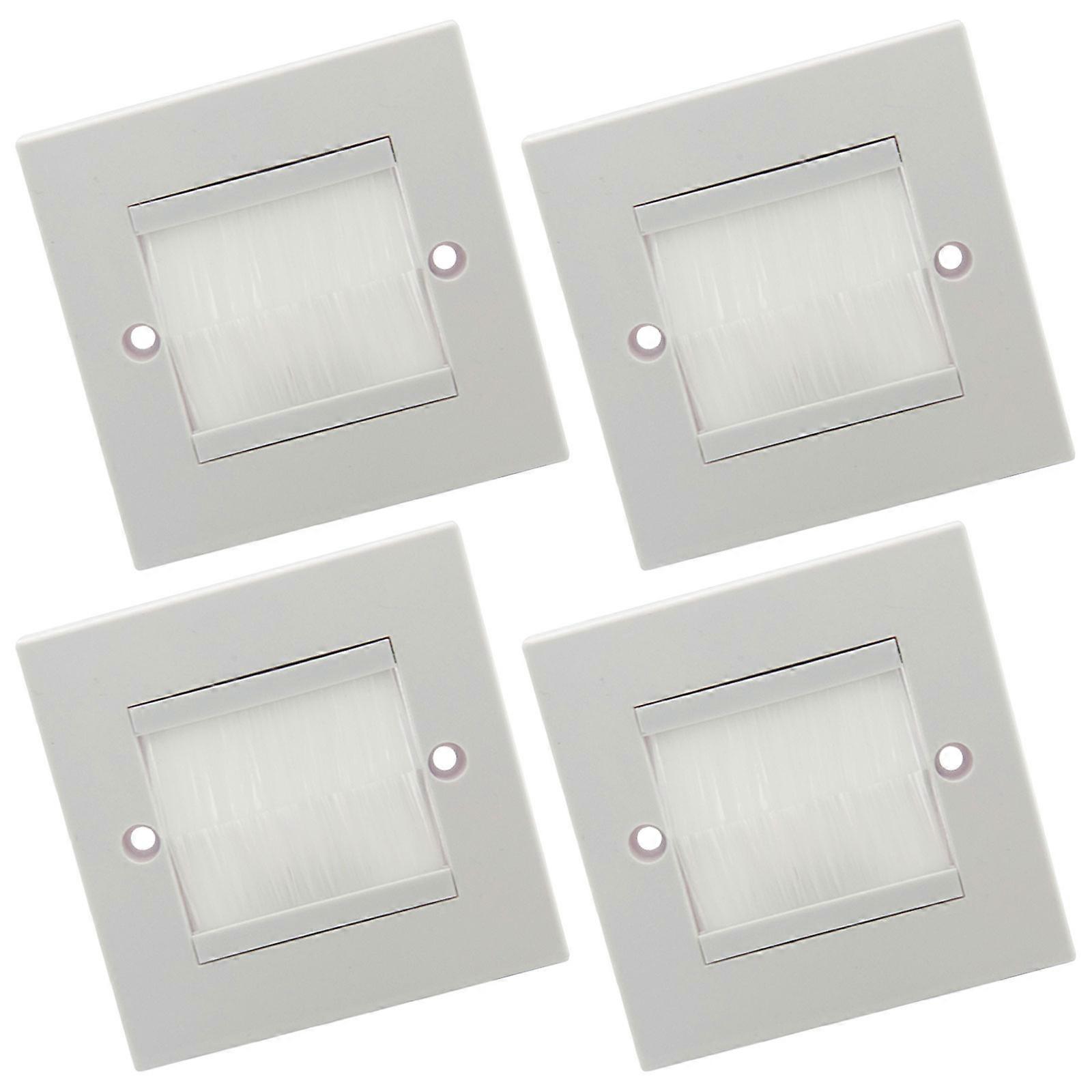 4Pcs Brush Wall Plate Port Insert Cover Single Gang Bristles Brush Wall Plate Port Insert Cover Outlet Mount Panel Multicolor