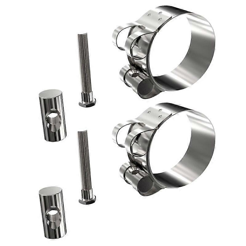Set von 2 Edelstahl-Auspuffschellen Universal-Auspuffrohrschellen langlebig