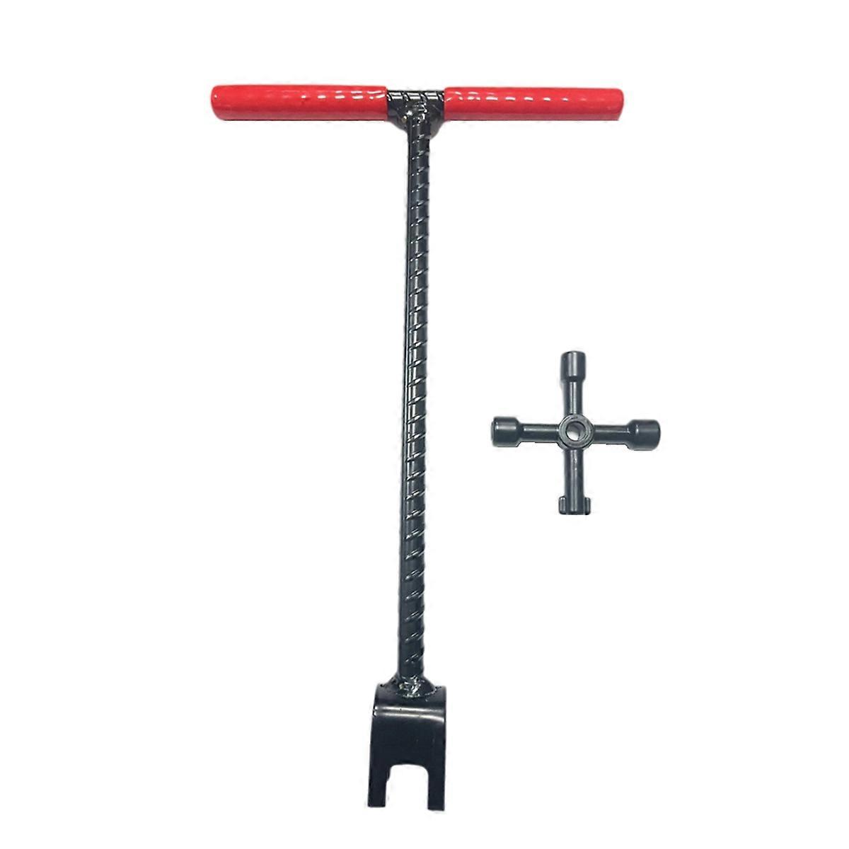 17 Inch Water Meter Key with 4-Way Utility Key - Heavy-Duty Water Shut Off Tool for Curb Main