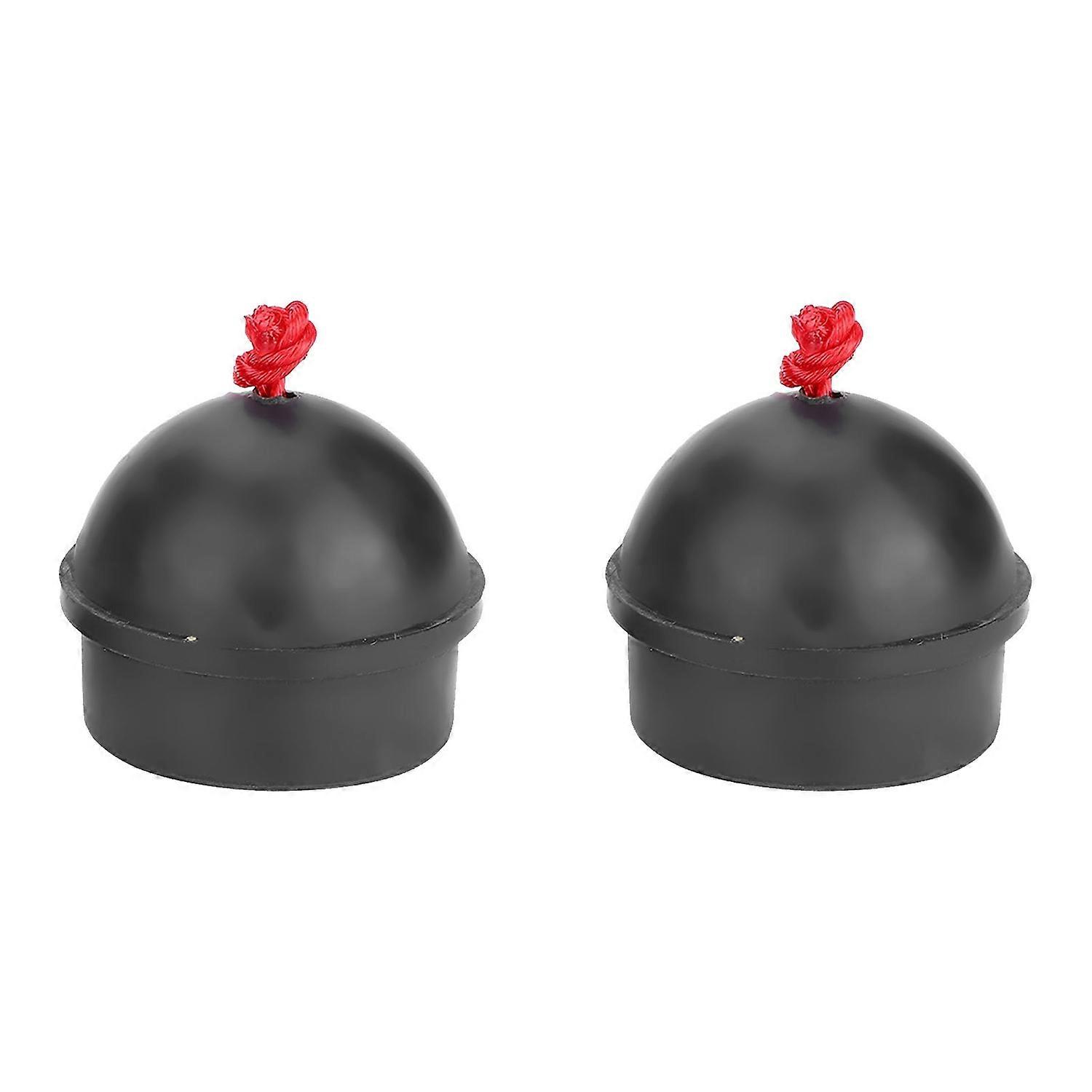 2pcs No Slip Cue Tip Chalk Billiard Pool Cue Chalk Holder with Cord for Snooker Pool (Black)