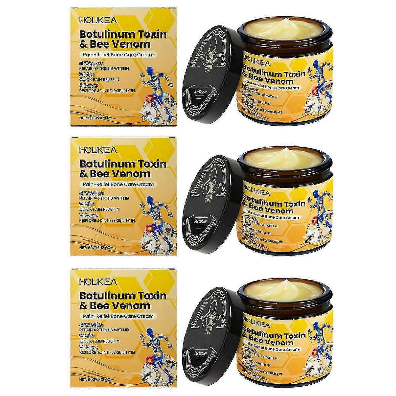 1-3 قطع كريم النحل السم المشترك كريم النحل السم لتخفيف الآلام تقوية فائقة جل عظام المفاصل لكتف الركبة