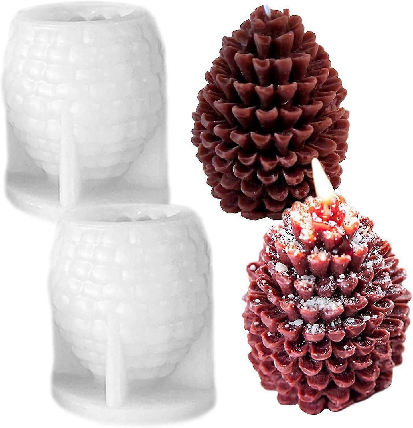 2 stk. kogleform i silikone, 3D julekogleform i harpiks, ornamentform til lys, sæbevoks, epoxyharpiksstøbning, polymerler