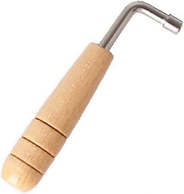 Lyre Harp Wooden Lyre String Tuning Wrench L Shape Inner 4 Corners Design Handle Piano Tuning Hammer Wrench Mute Kit Brown Sliver Color1pcs