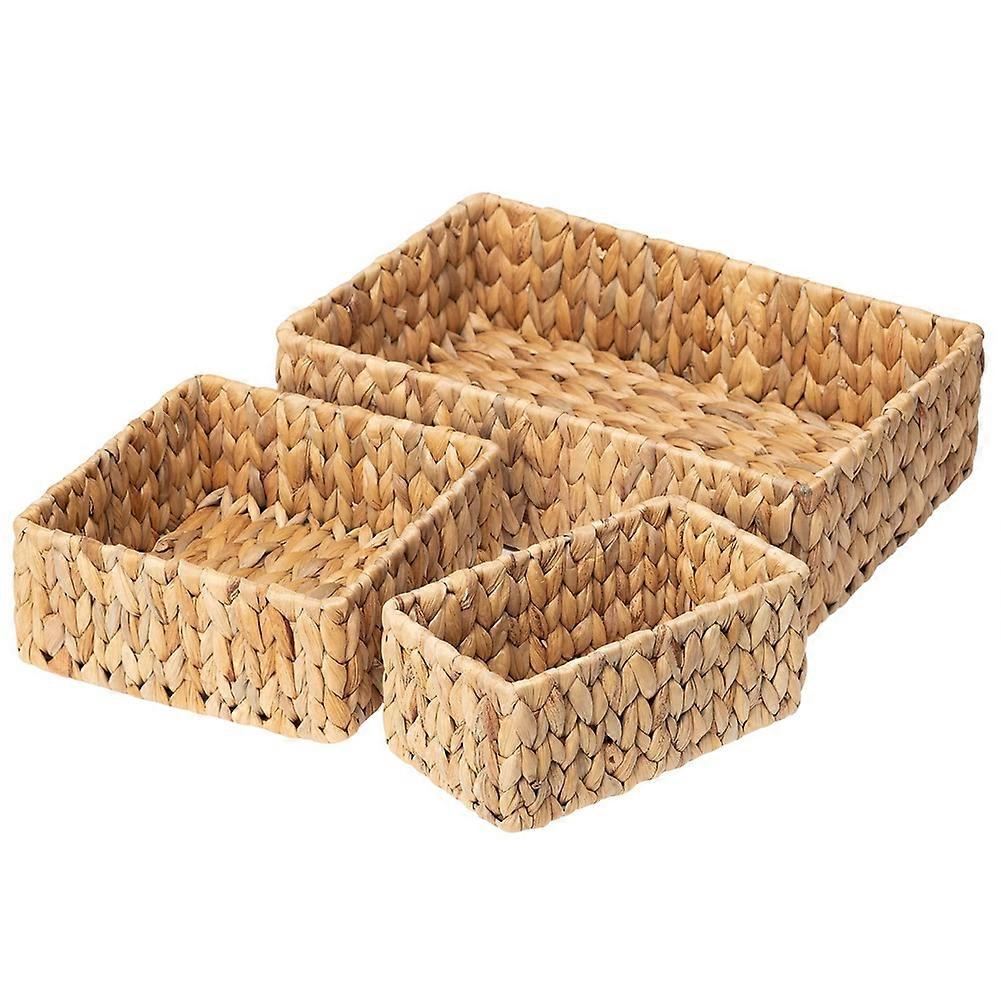 Wicker Baskets for Organizing 3Pack, Large and Small Wicker Storage Baskets Set, Hand Woven Baskets for Storage