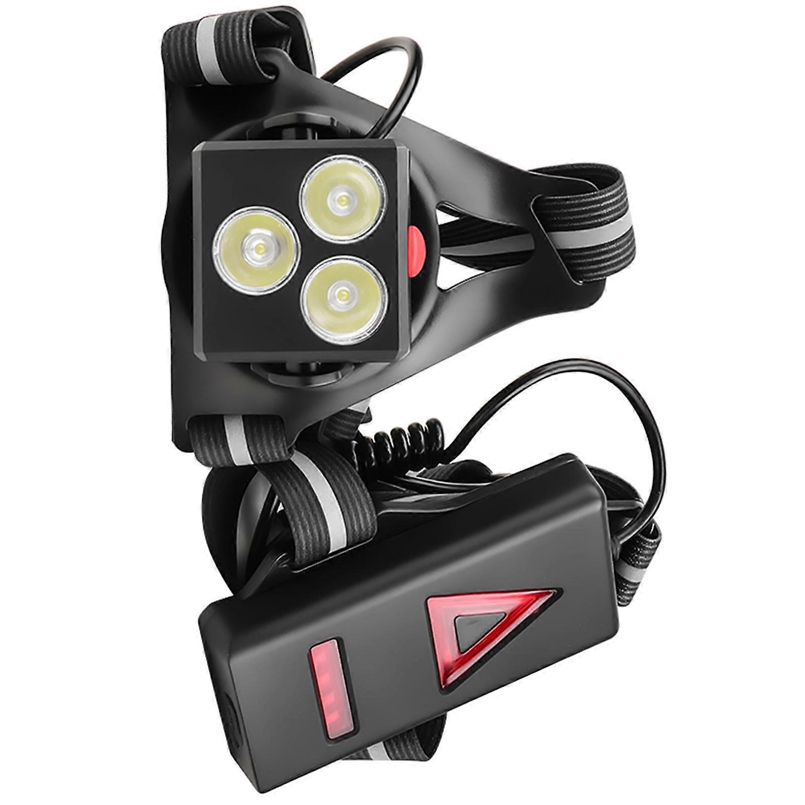 LED Chest Front Multi Lamp Red Warning USB Rechargeable Night Running Light Triangle Reflective Strap Back Light