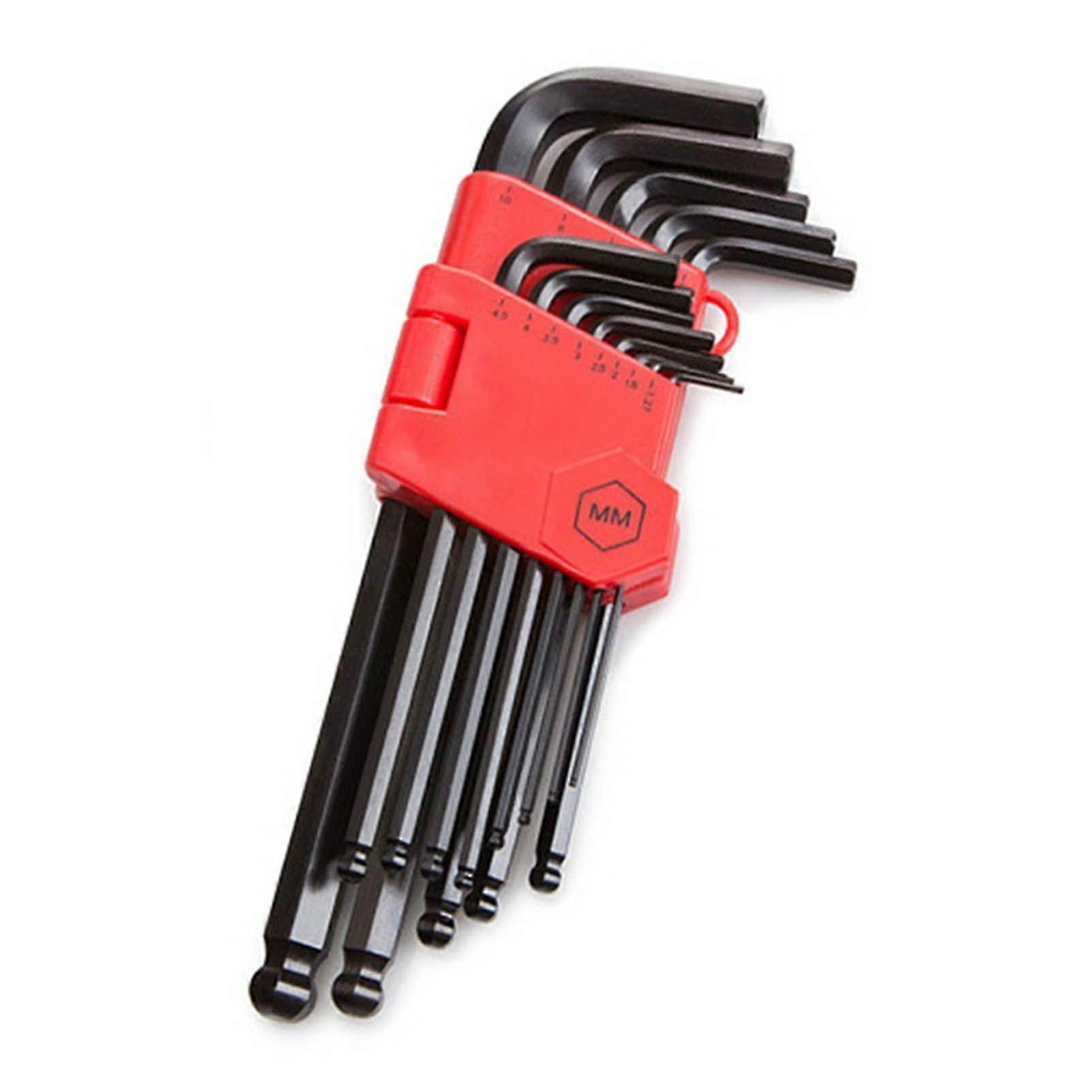 13Pcs Hex Key Set Manual Wrench 40Cr Blacken Medium Long Ball Head L Shaped Hardware MetricHwy