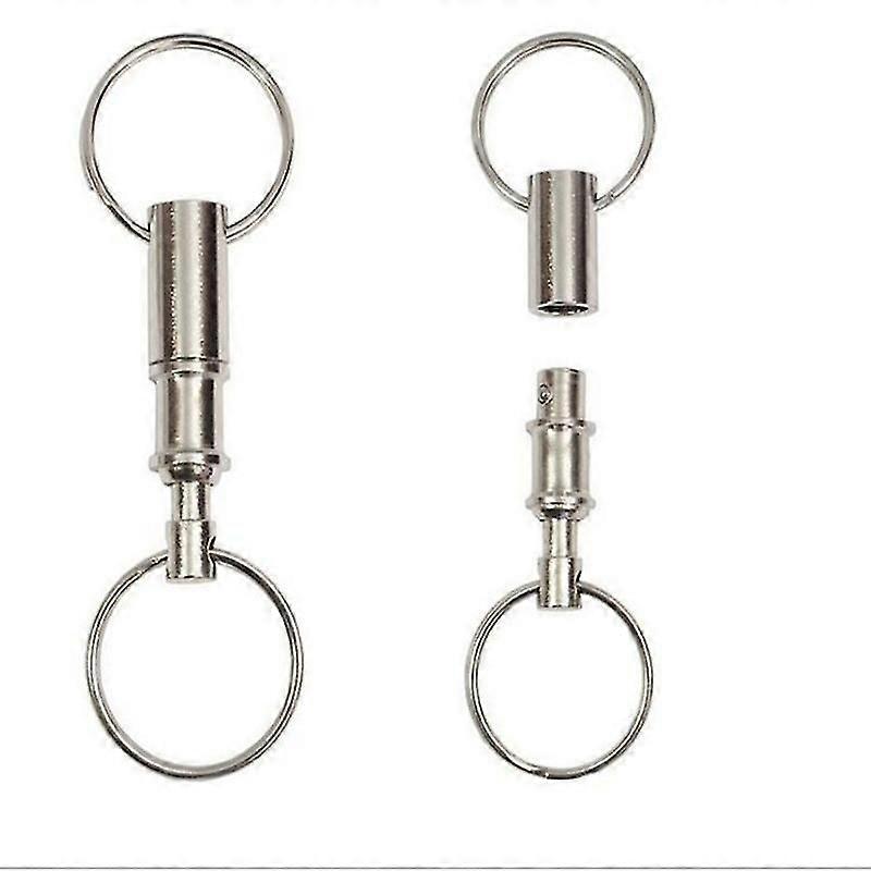5pcs Quick Release Detachable Pull Apart Key Rings Keychains,double Spring Split Snap Seperate Chain Lock Holder Convenient Accessory Gift