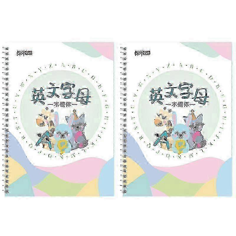 2 Stück Englisch Alphabet Brief Schreiben Übung Buch Englisch Groove Copybook Englisch Kalligraphie Für Anfänger Kinder Schüler (weiß)