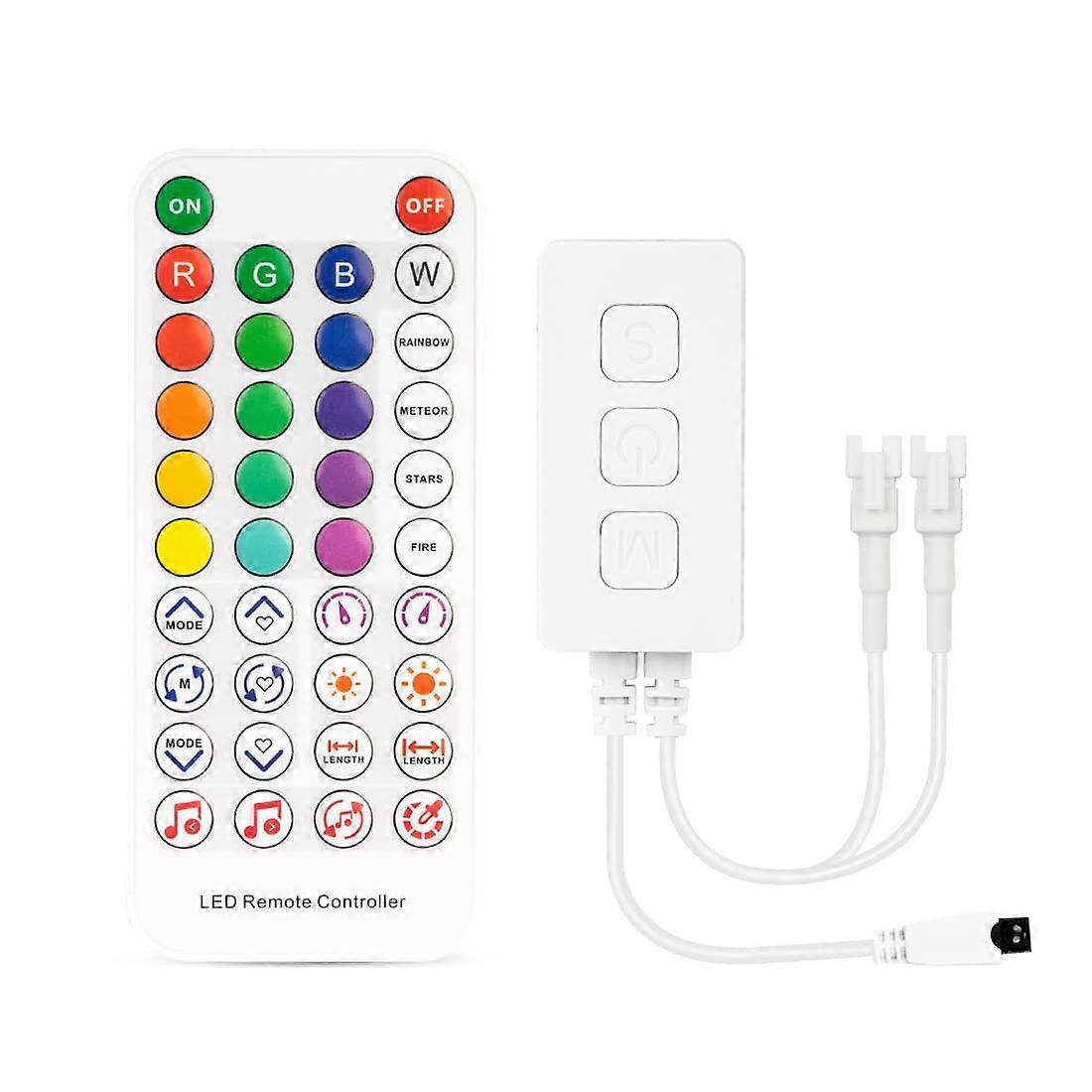 WS2812B Bluetooth RGB IR Remote Control SP611E Dual Output LED Controller For 3PIN Addressable LED, iOS Android App