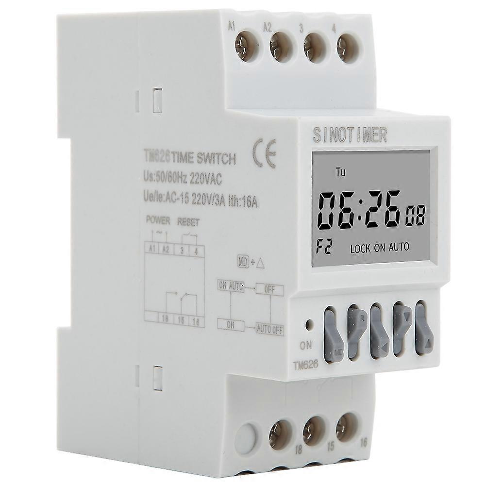 TM626 Power Switch Timer Smart Timer Switch Time Control Relay Din Rail Mount AC220V