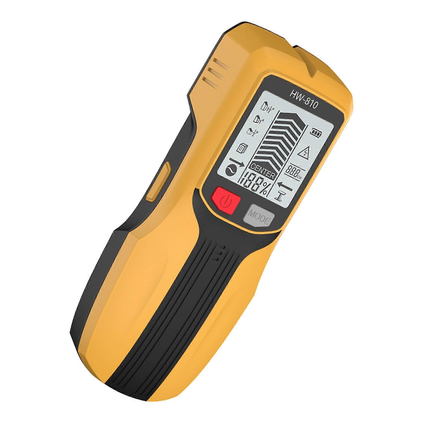 Multifunctional Handheld Metal and Wall Detector Wall Scanner with LCD Display for Wood, Cable, Metal AC Wire Detection  Yellow