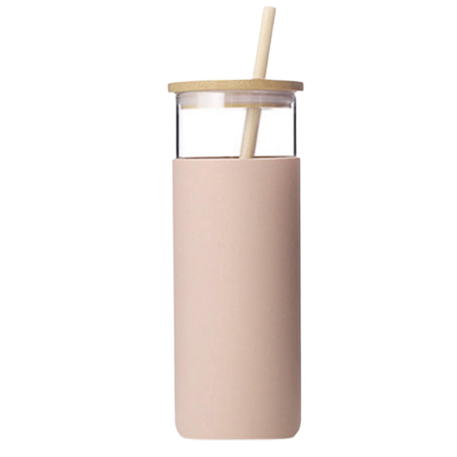 500ml víz csésze fedél törésálló üveg válogatott jeges kávé Tumbler szalma palack otthon