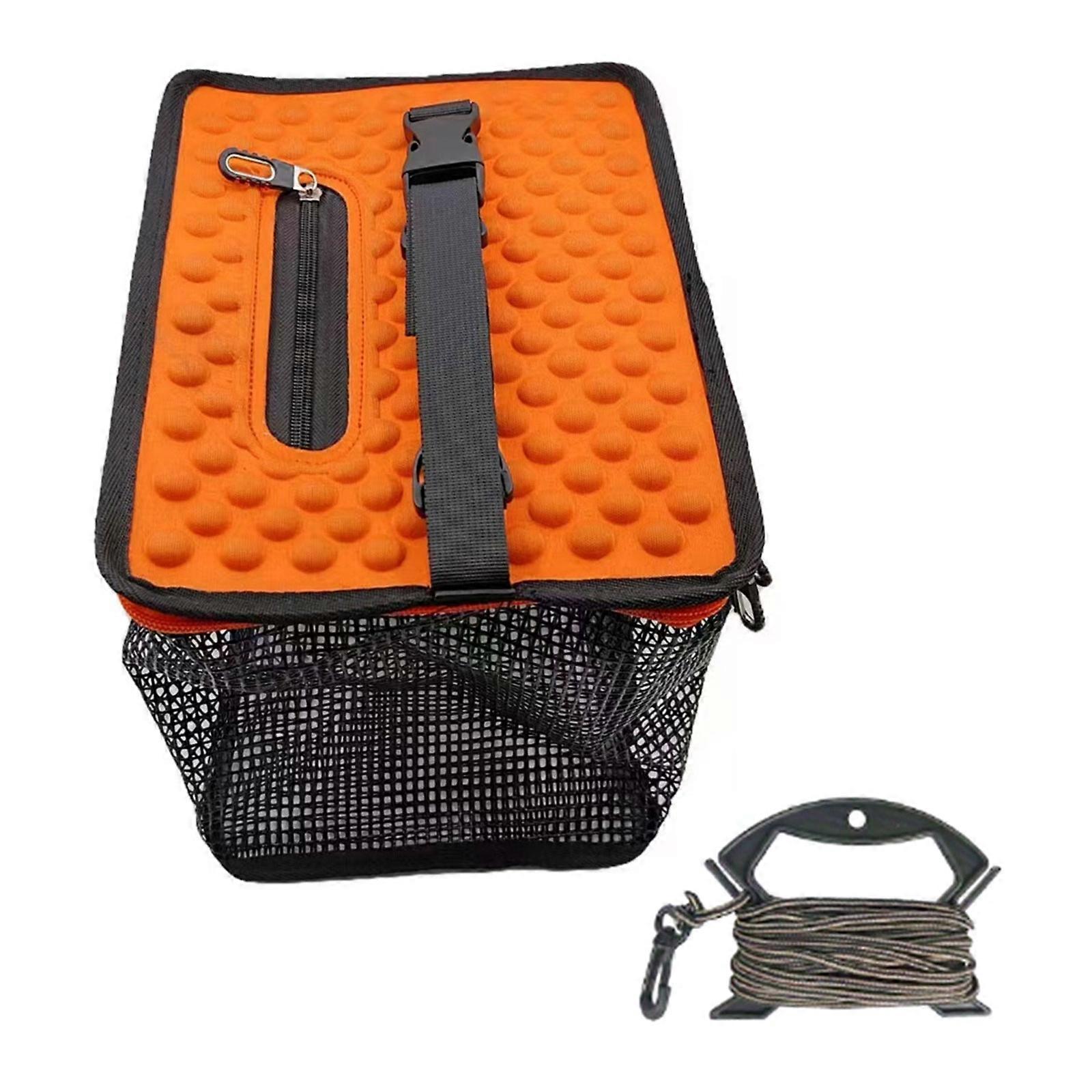 Snabbtorkande Fiskeförvaring Flytande Fiskekorg För Fångad Fisk Hopfällbar Fisknät Minnow Hink Bärbar 29x21x24CM