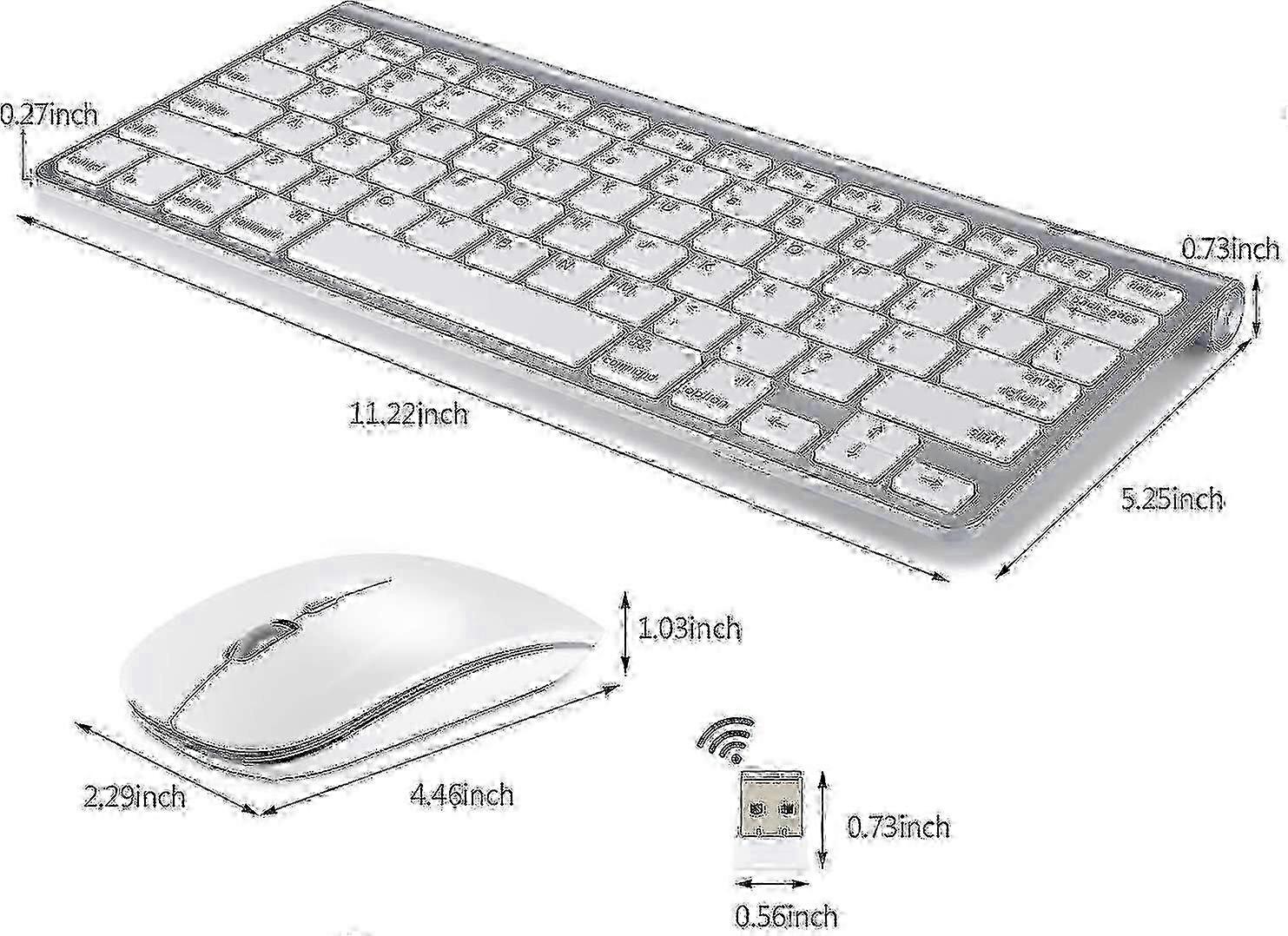 Wireless Keyboard And Mouse For Apple Imac Windows Or Android (2.4g Wireless)