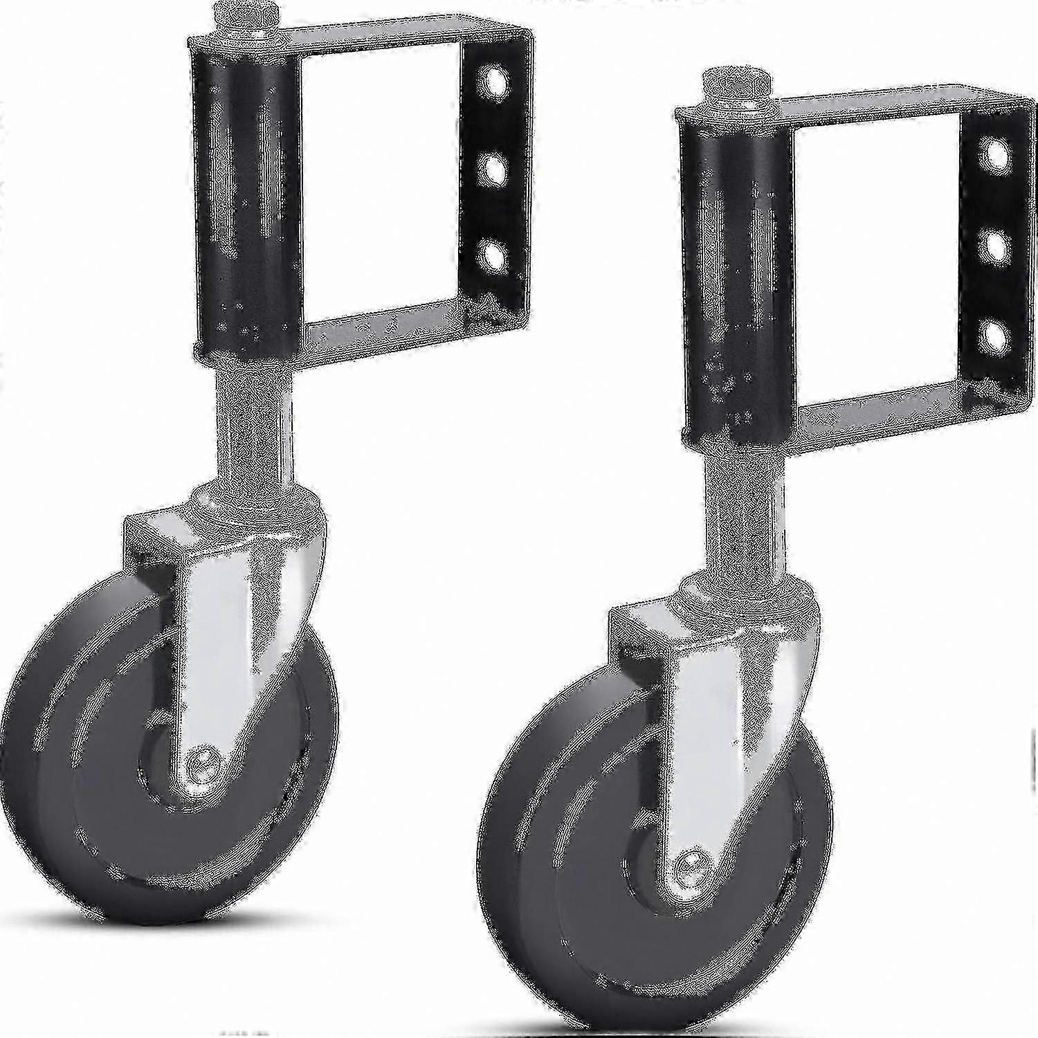 2-Pack Durable Rubber Gate Rollers, 100kg Load Capacity, Universal Mounting Plate, 100mm Size
