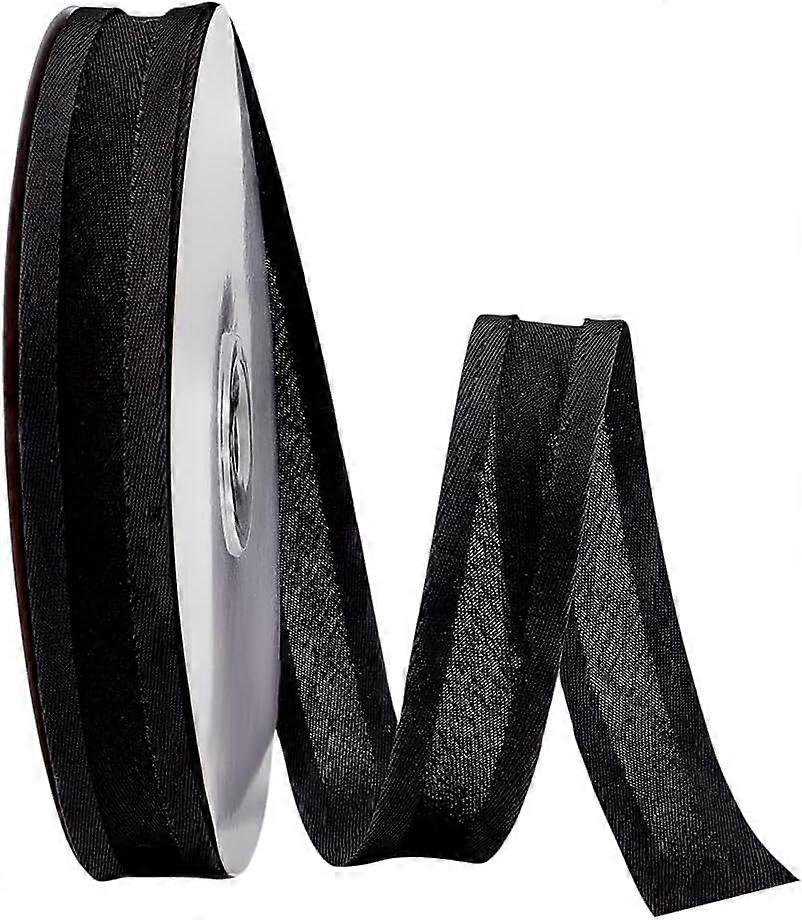 27 Yards Black Bias Binding 3/4 inch Double Fold Bias Tape Polycotton Bias Binding Tape Hemming Ribbon Continuous Bias Tape DIY Garment for Craft Sewi