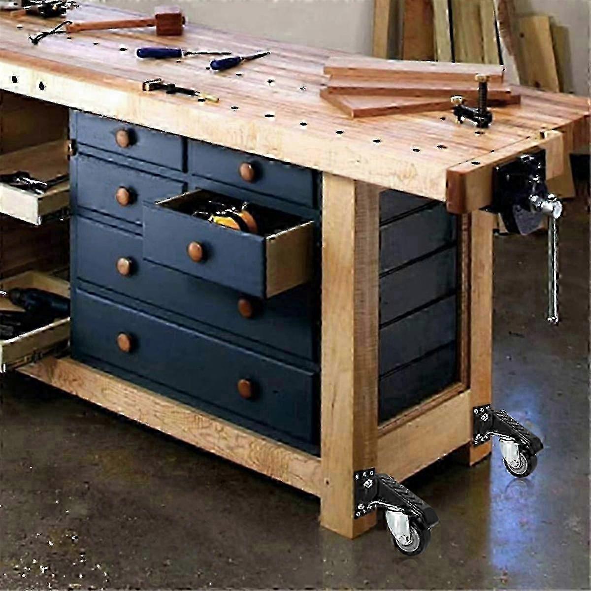 w Workbench Caster Kit Heavy Duty Retractable Casters