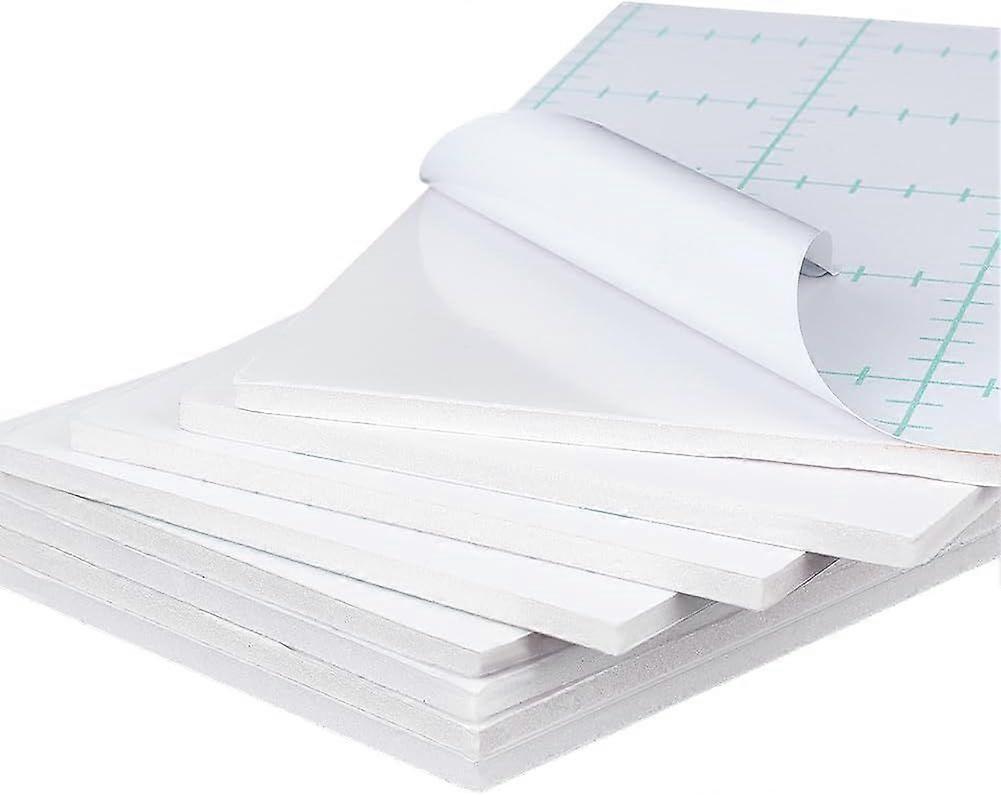 20Pcs White Self Adhesive Foam Boards 9.8x5 Inch Foam Core Baking Boards Craft Foam Sheet 5mm Thick Rectangle Foam Blank Boards for Picture and Poster