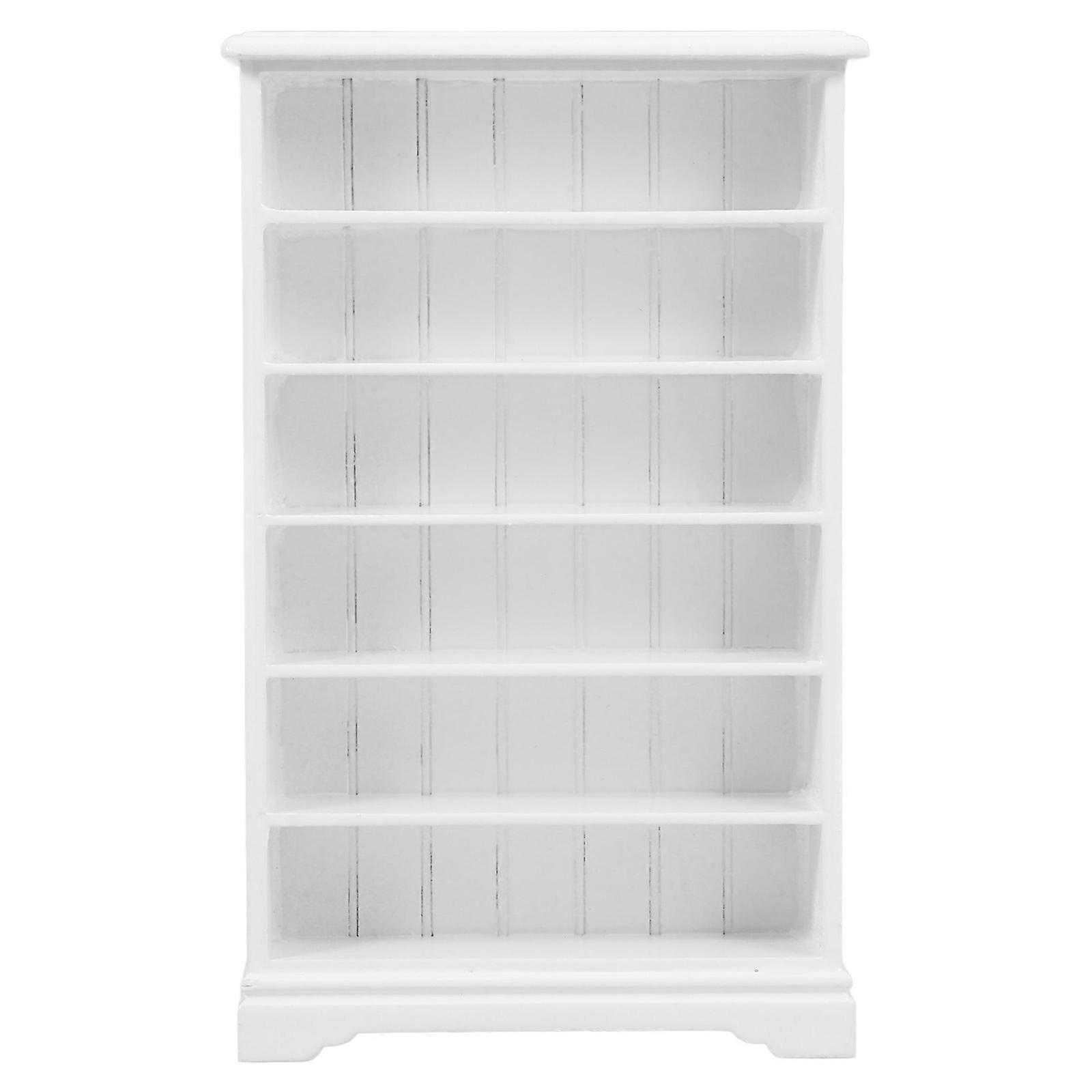 Wooden Dollhouse Bookshelf for Display with 6 Layers Mini Bookcase