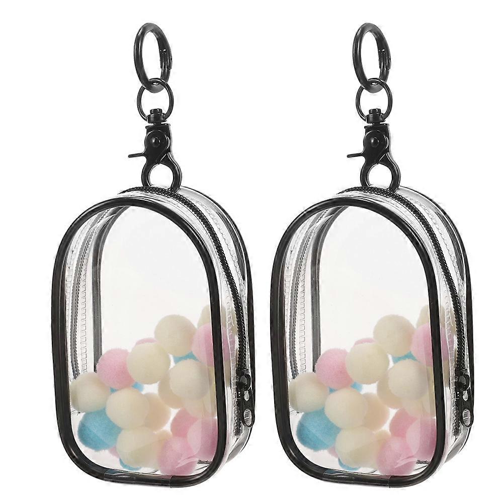 Clear Figure Display Bag with Keychain for Kids 2Pcs Portable Doll Organizer