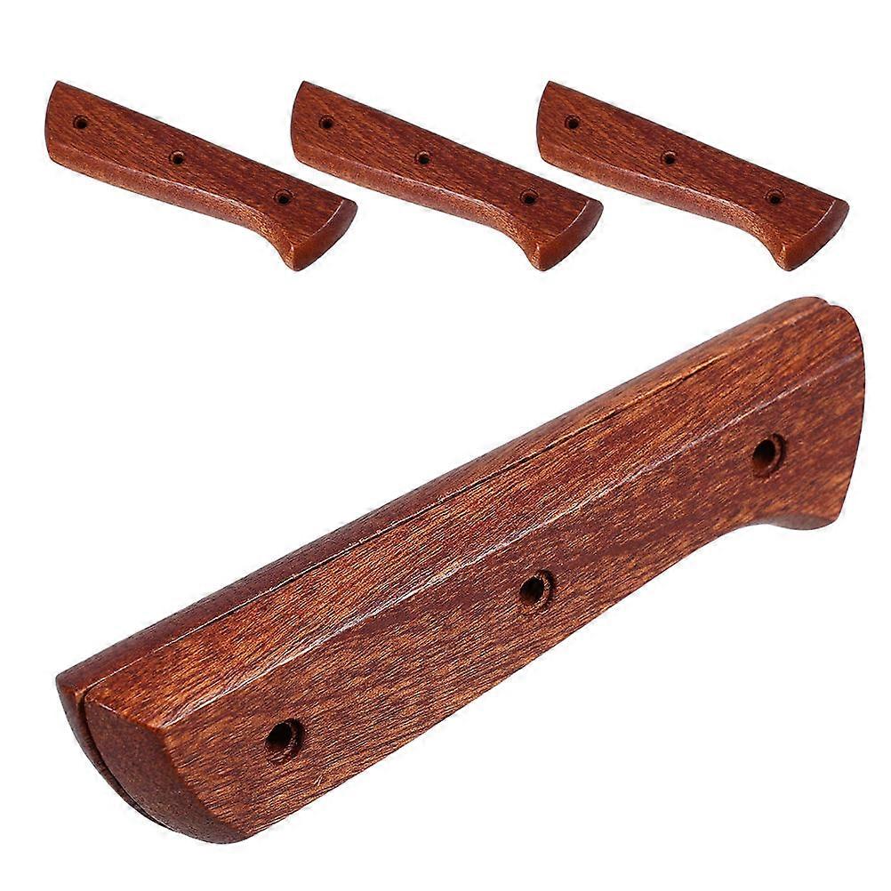 Brown Wood Cutter Handle Replacement for Kitchen Tool Use 2Pcs Set